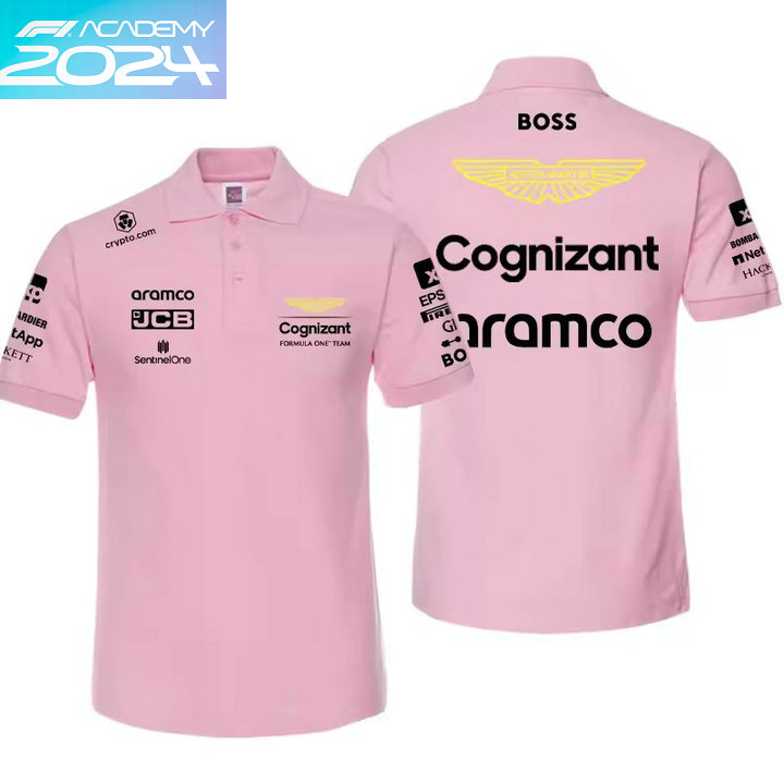 Polo Boss Aston Martin Aramco Cognizant F1 Team 2024 Homme Manches Courtes